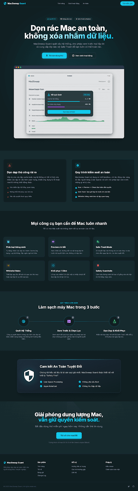 MacSweep Guard Dashboard