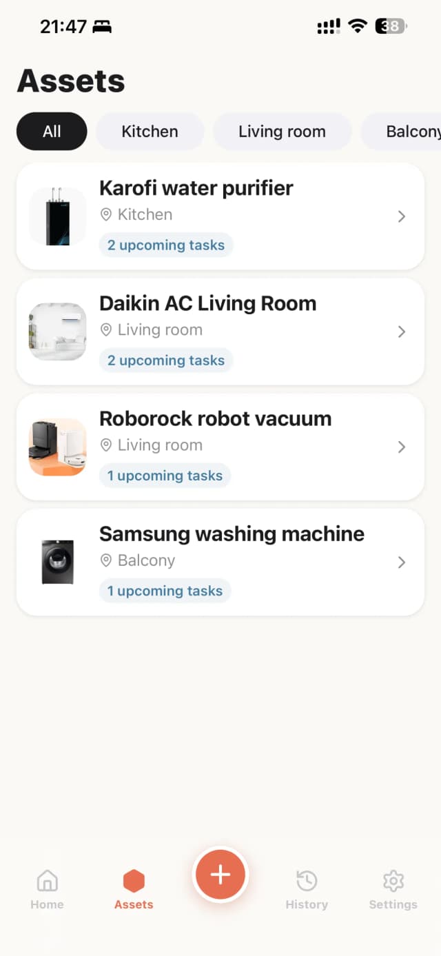 Home devices list