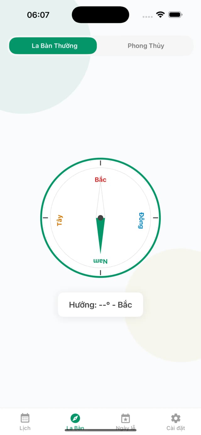 Real-time feng shui compass